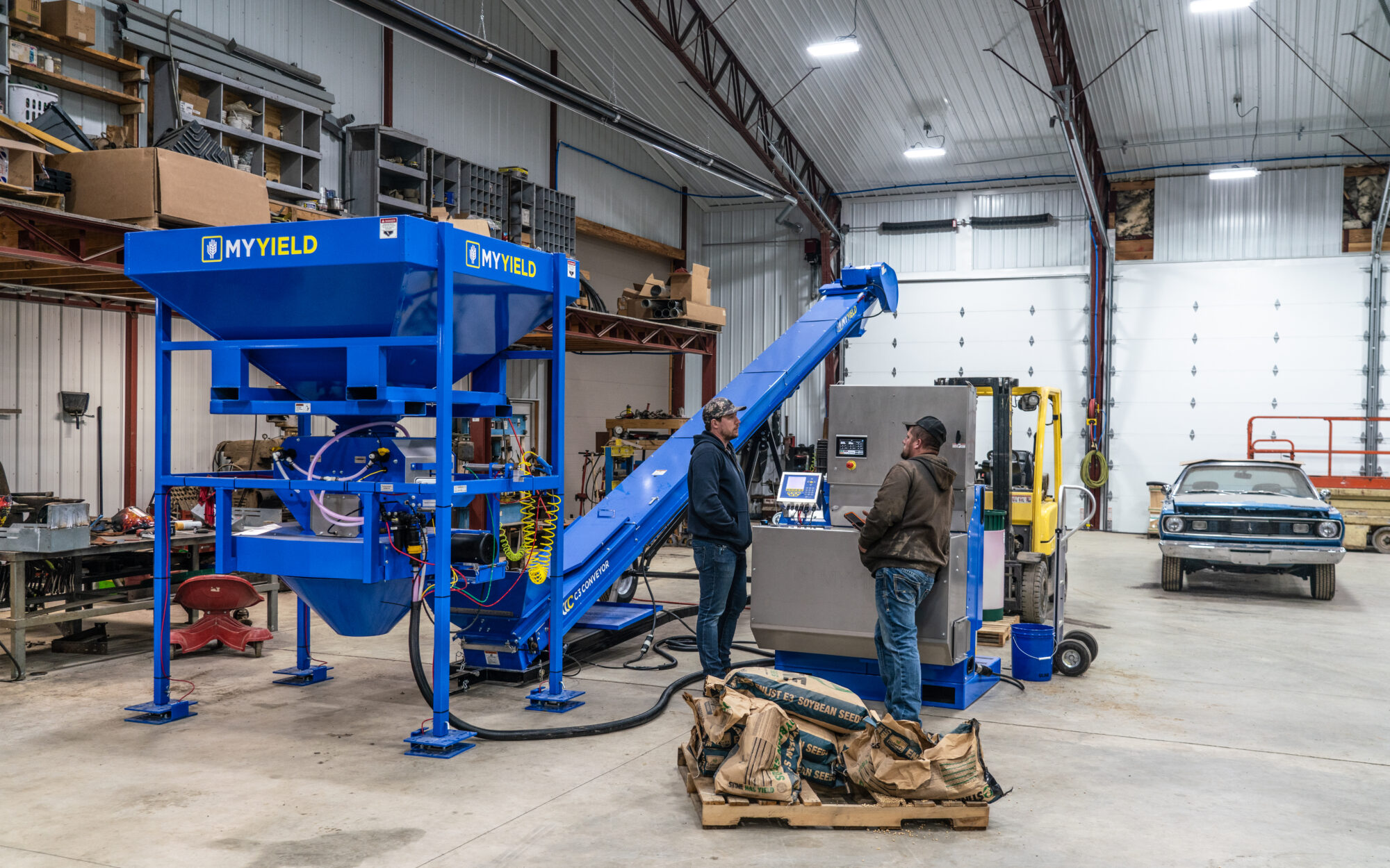 My Yield M5 Box to Box Seed Treater OnFarm Drum Treaters